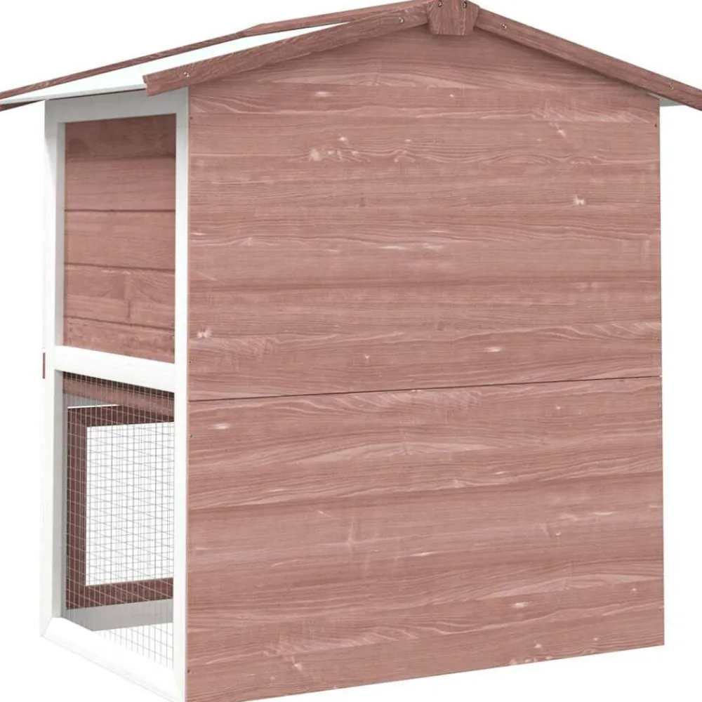 vidaXL Jaula conejera con 3 puertas madera marrón Marrón Online