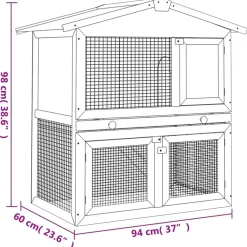 vidaXL Jaula conejera con 3 puertas madera marrón Marrón Online
