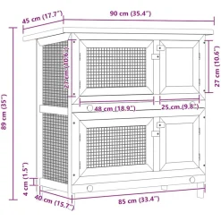 vidaXL Jaula conejera con 4 puertas madera marrón Marr&oacute;n Online