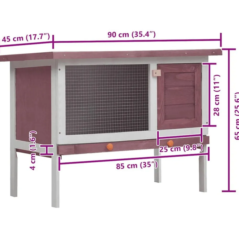 vidaXL Productos Para Mascotas-Jaula conejera de 1 piso madera marrón