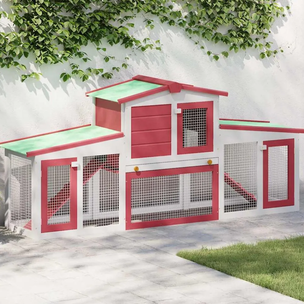 vidaXL Productos Para Mascotas-Jaula de animales grande madera 201x45x85 cm