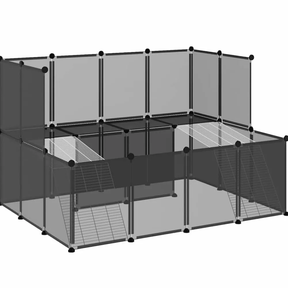 vidaXL Productos Para Mascotas-Jaula de animales pequeños 143x107x93 cm PP y acero