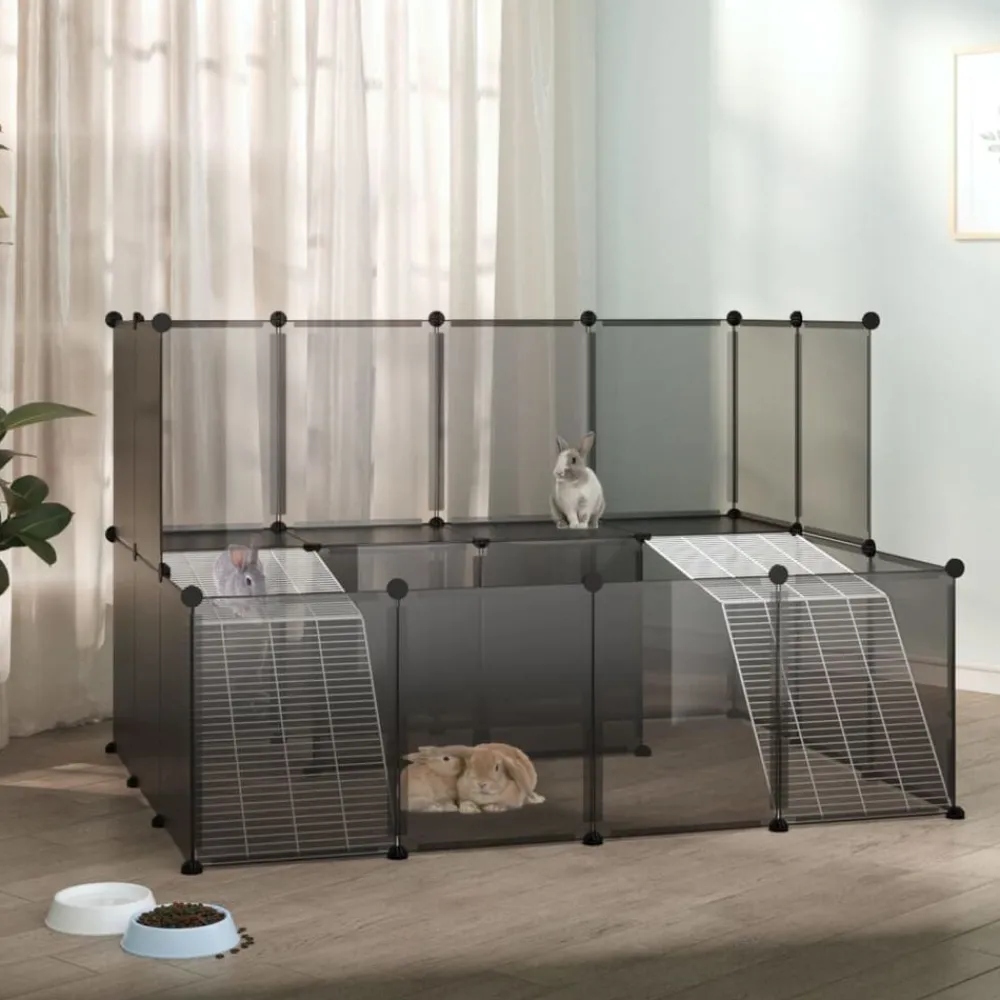 vidaXL Productos Para Mascotas-Jaula de animales pequeños 143x107x93 cm PP y acero