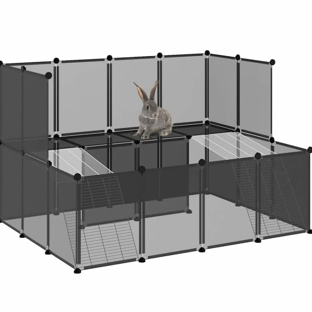 vidaXL Productos Para Mascotas-Jaula de animales pequeños 143x107x93 cm PP y acero