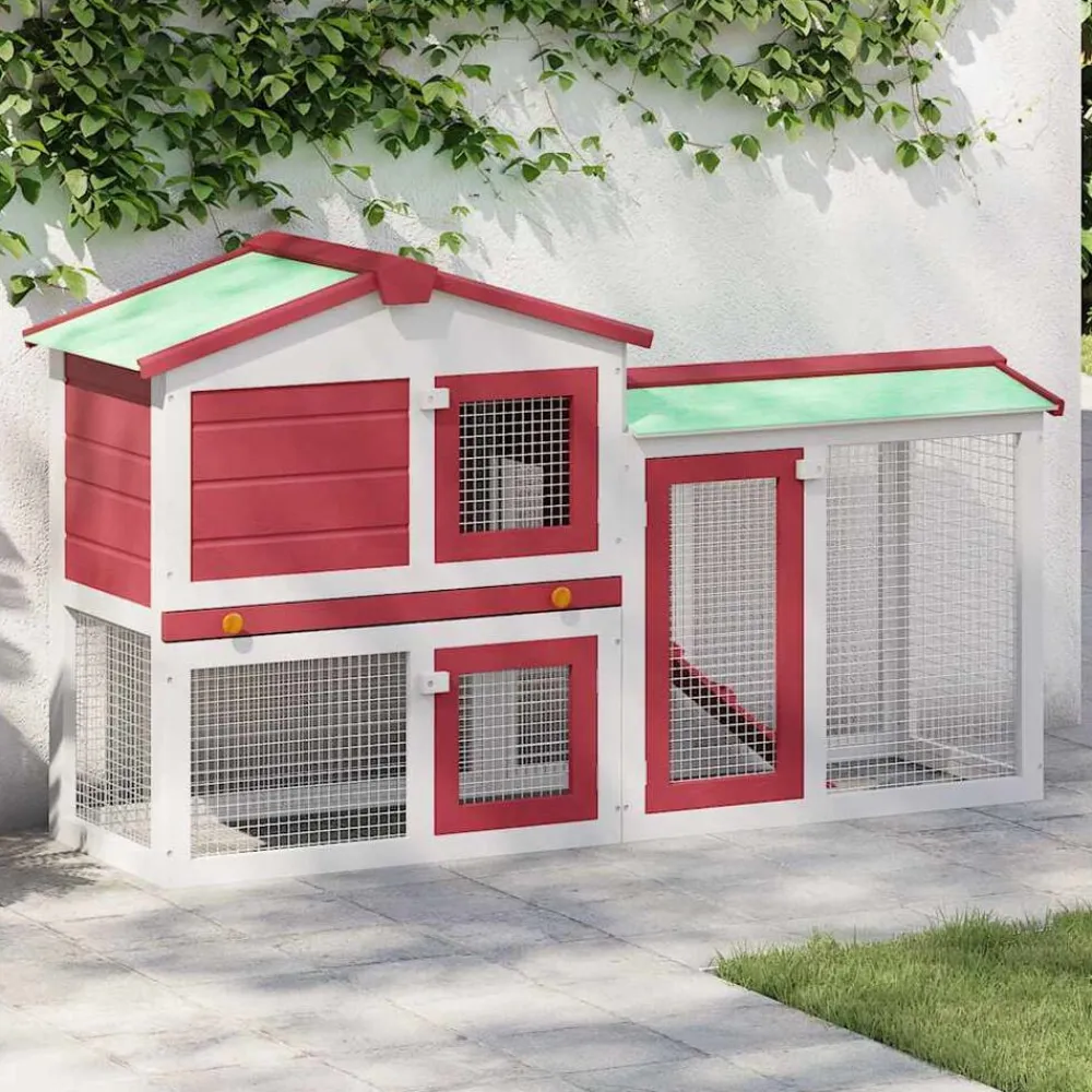 vidaXL Productos Para Mascotas-Jaula de animales grande madera 145x45x84 cm