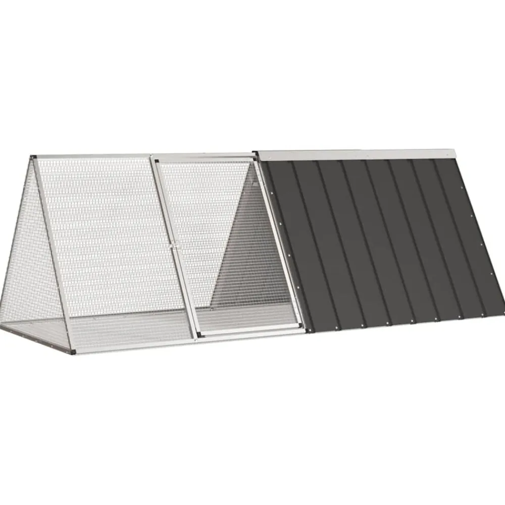vidaXL Productos Para Mascotas-Jaula de conejos acero galvanizado 201,5x80,5x71 cm
