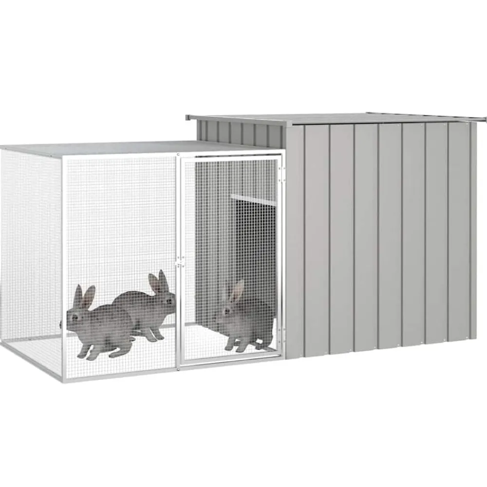 vidaXL Productos Para Mascotas-Jaula de conejos acero galvanizado 200x91x100 cm
