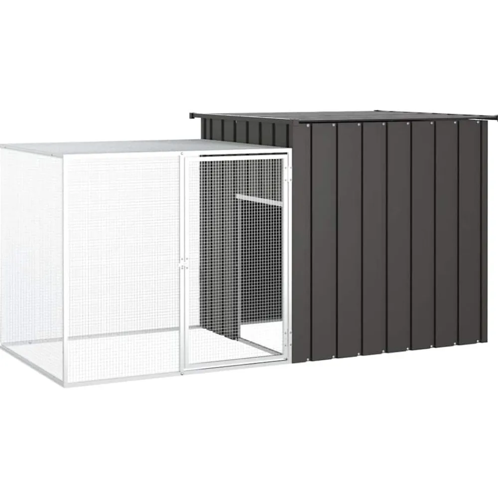 vidaXL Productos Para Mascotas-Jaula de gallinas acero galvanizado 200x91x100 cm