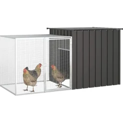 vidaXL Productos Para Mascotas-Jaula de gallinas acero galvanizado 200x91x100 cm