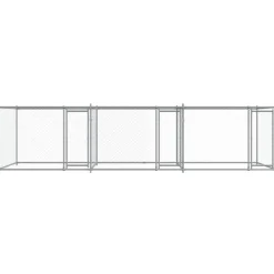 vidaXL Productos Para Mascotas-Jaula de perros con puertas acero galvanizado gris 6x2x1,5 m