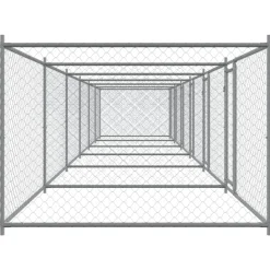 vidaXL Productos Para Mascotas-Jaula de perros con puertas acero galvanizado gris 12x2x1,5 m