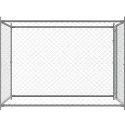 vidaXL Jaula de perros con puerta acero galvanizado gris 2x2x1,5 m Outlet