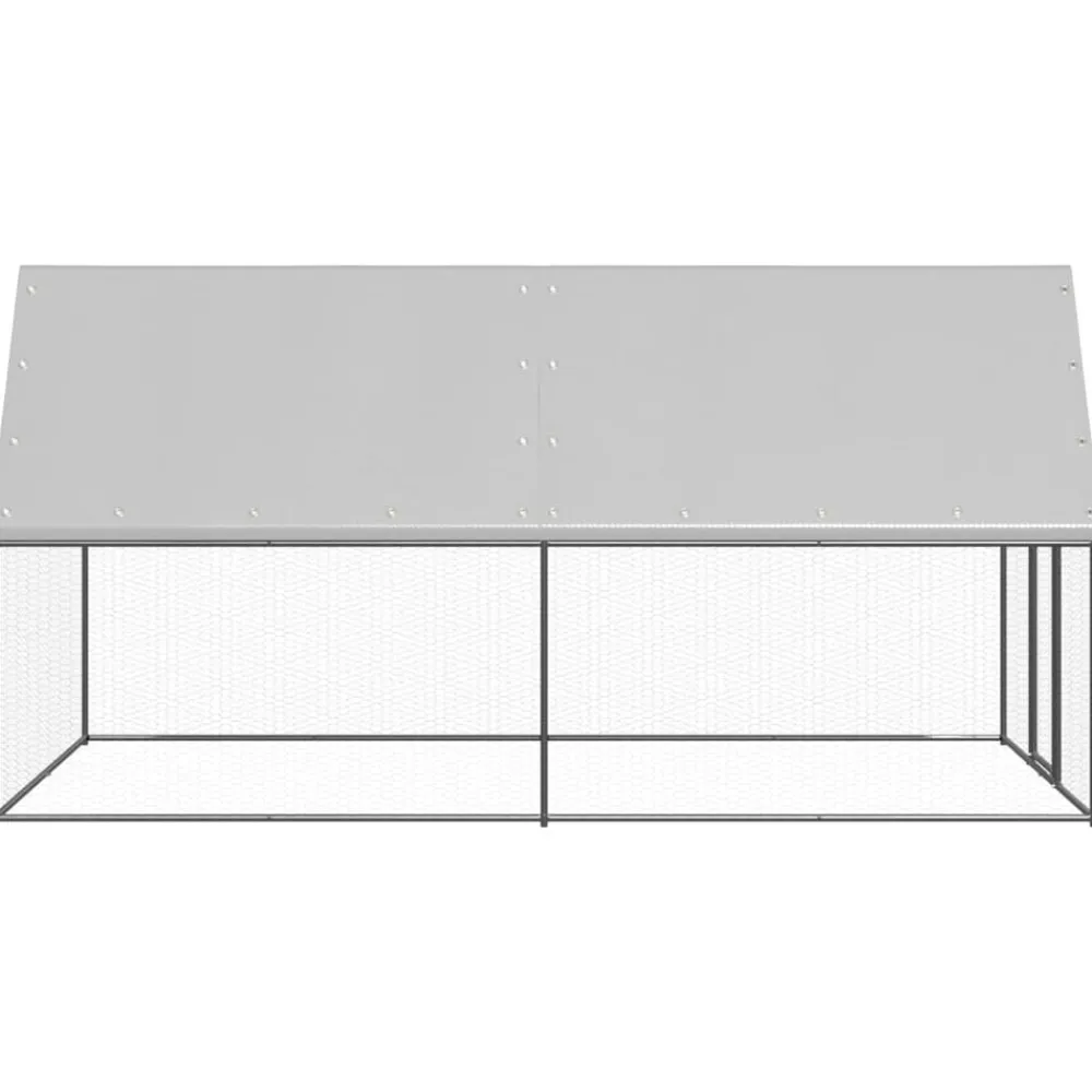vidaXL Productos Para Mascotas-Jaula gallinero de exterior de acero galvanizado 2x4x2 m