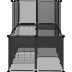 vidaXL Jaula para animales pequeños PP y acero 142x74x93 cm Negro