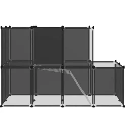 vidaXL Jaula para animales pequeños PP y acero 142x74x93 cm Negro