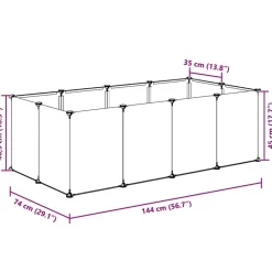 vidaXL Productos Para Mascotas-Jaula para animales pequeños PP y acero 144x74x46,5 cm