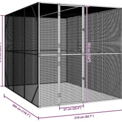 vidaXL Jaula para Aves Antracita 210 x 304 x 213 cm Acero Galvanizado Best