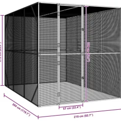 vidaXL Jaula para Aves Antracita 210 x 304 x 213 cm Acero Galvanizado Best