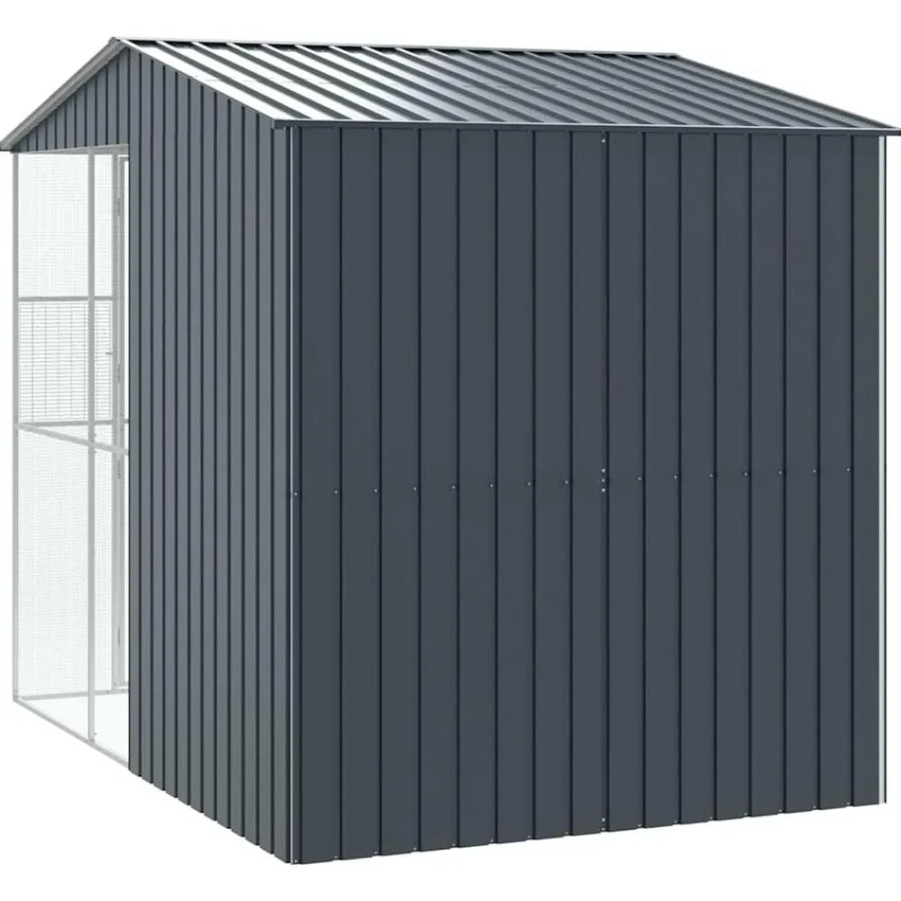 vidaXL Jaula para Aves 215 x 310 x 247 cm Acero Galvanizado Antracita Outlet