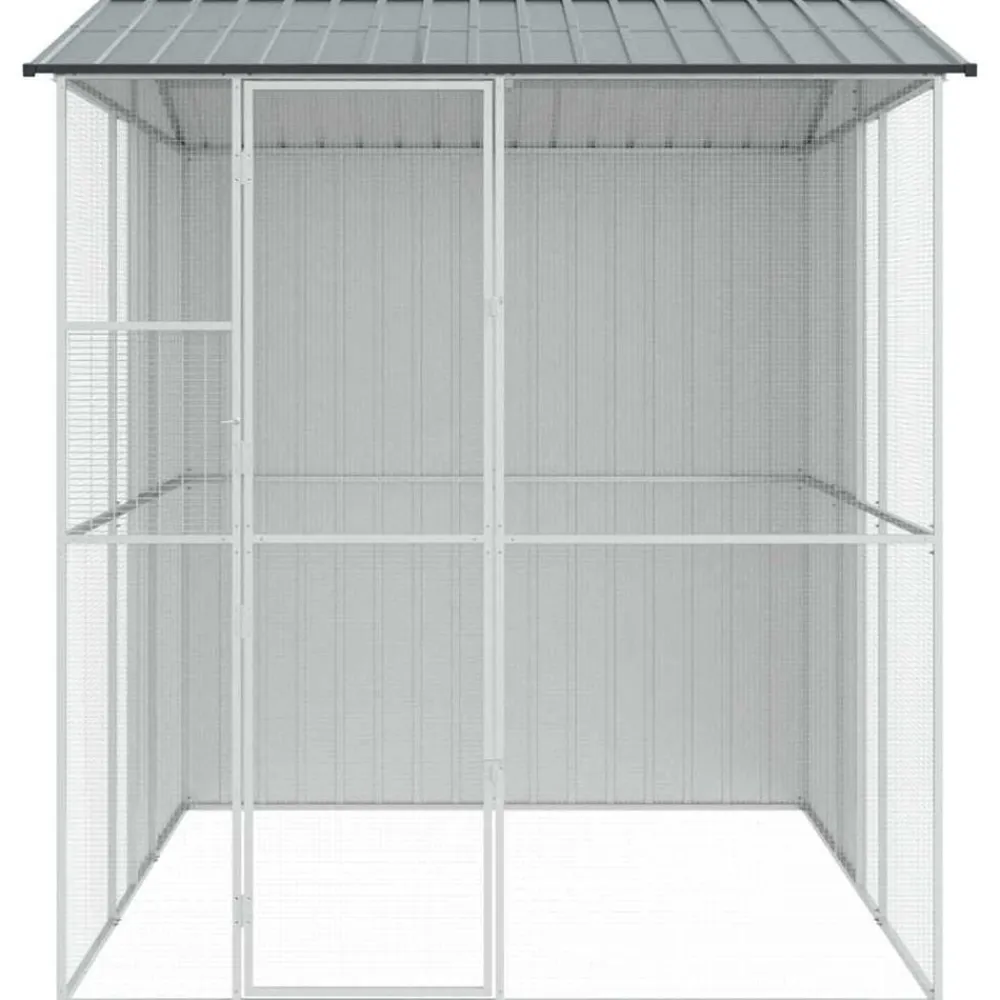 vidaXL Jaula para Aves 215 x 310 x 247 cm Acero Galvanizado Antracita Outlet