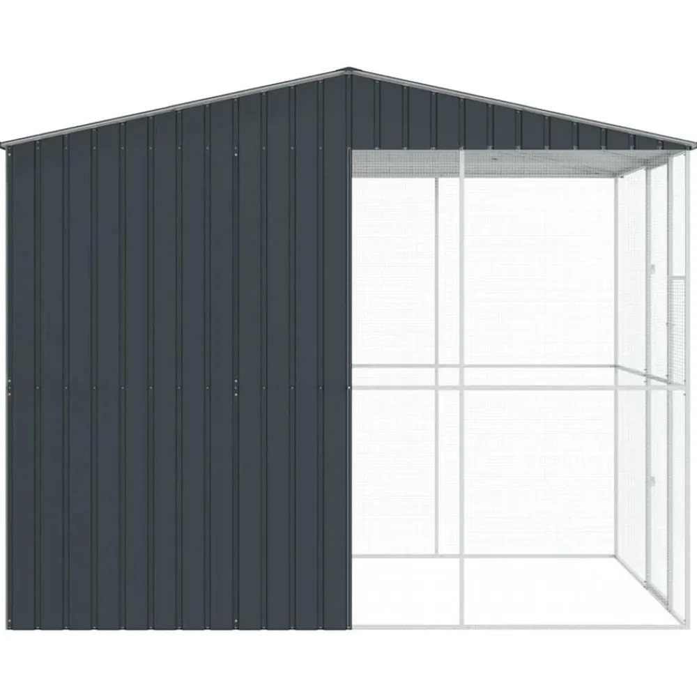 vidaXL Jaula para Aves 215 x 310 x 247 cm Acero Galvanizado Antracita Outlet