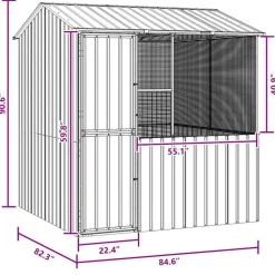 vidaXL Jaula para Aves Antracita 215 x 209 x 230 cm Acero Galvanizado Sale