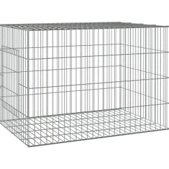 vidaXL Productos Para Mascotas-Jaula para conejos hierro galvanizado 78x54x54 cm