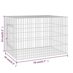 vidaXL Productos Para Mascotas-Jaula para conejos hierro galvanizado 78x54x54 cm
