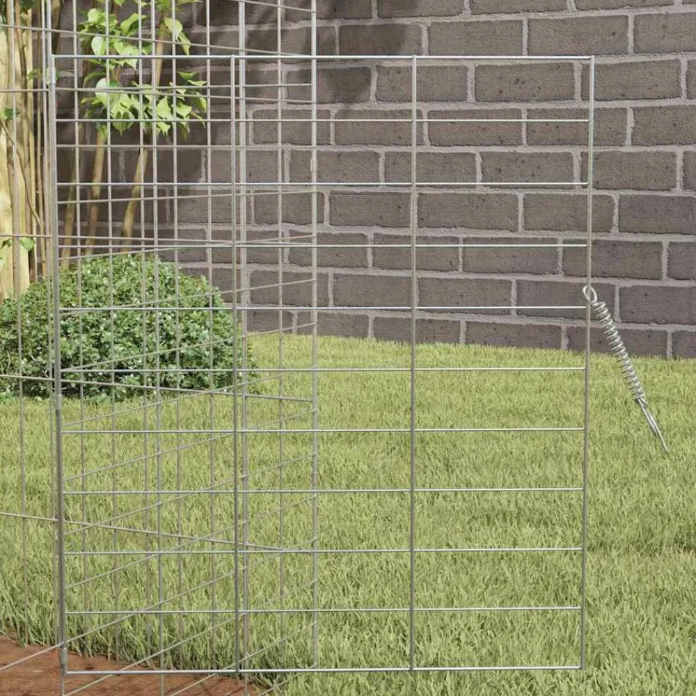 vidaXL Productos Para Mascotas-Jaula para conejos Plateado 400 x 78 x 78 cm Acero Galvanizado