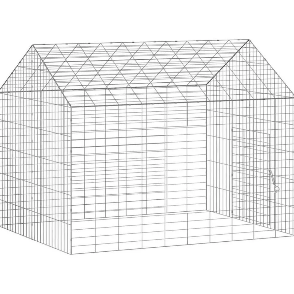 vidaXL Productos Para Mascotas-Jaula para conejos Plateado 400 x 78 x 78 cm Acero Galvanizado