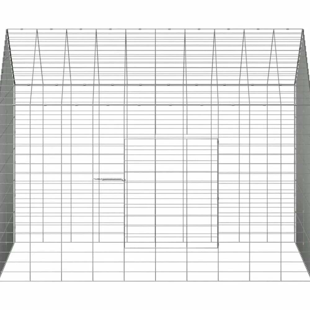 vidaXL Productos Para Mascotas-Jaula para conejos Plateado 400 x 78 x 78 cm Acero Galvanizado