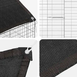 vidaXL Jaula para conejos Plateado 400 x 78 x 78 cm Acero Galvanizado Sale