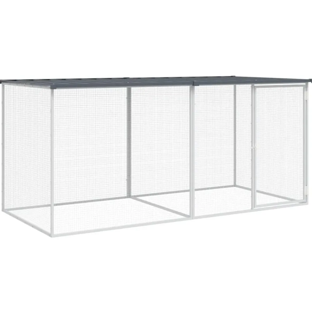 vidaXL Jaula para gallinas con techo de acero galvanizado 203x98x90 cm Antracita Hot