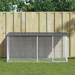 vidaXL Jaula para gallinas con techo de acero galvanizado 203x98x90 cm Antracita Hot