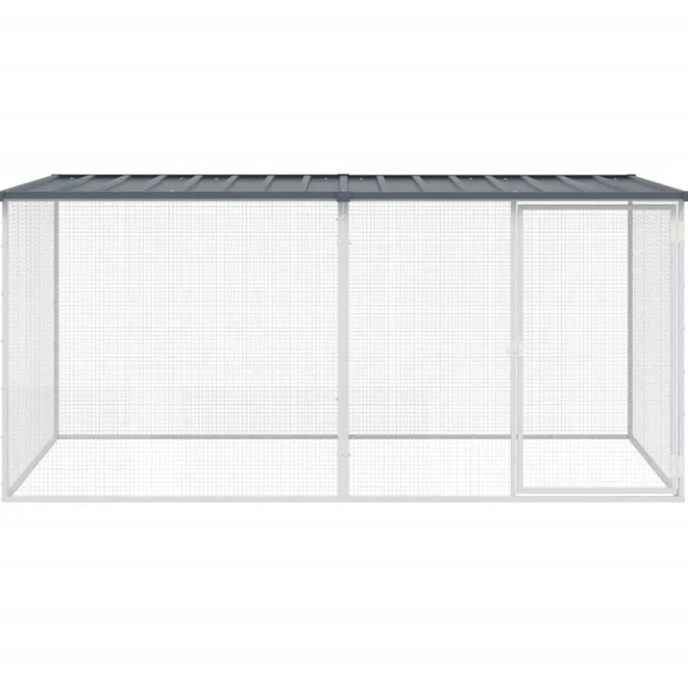 vidaXL Jaula para gallinas con techo de acero galvanizado 203x98x90 cm Antracita Hot