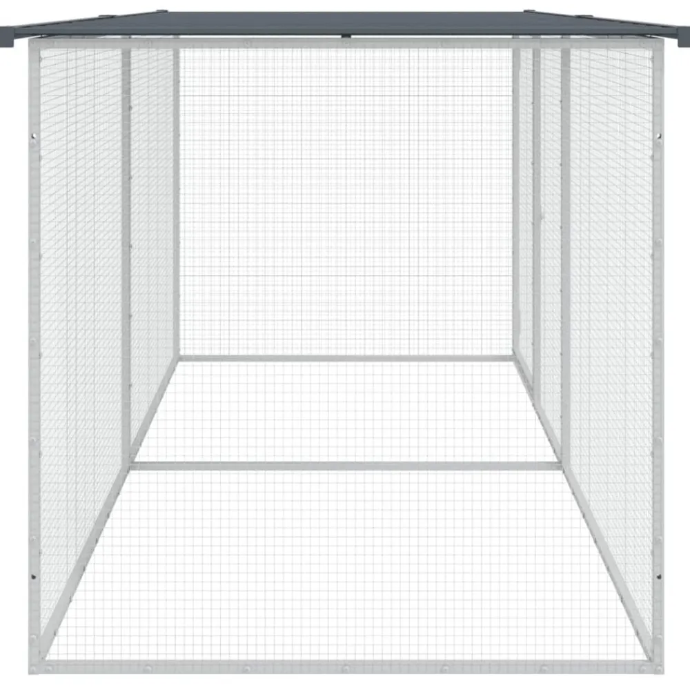 vidaXL Jaula para gallinas con techo de acero galvanizado 203x98x90 cm Antracita Hot