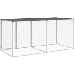 vidaXL Jaula para gallinas con techo de acero galvanizado 203x98x90 cm Antracita Hot