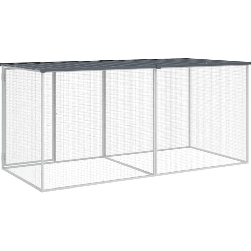 vidaXL Jaula para gallinas con techo de acero galvanizado 203x98x90 cm Antracita Hot