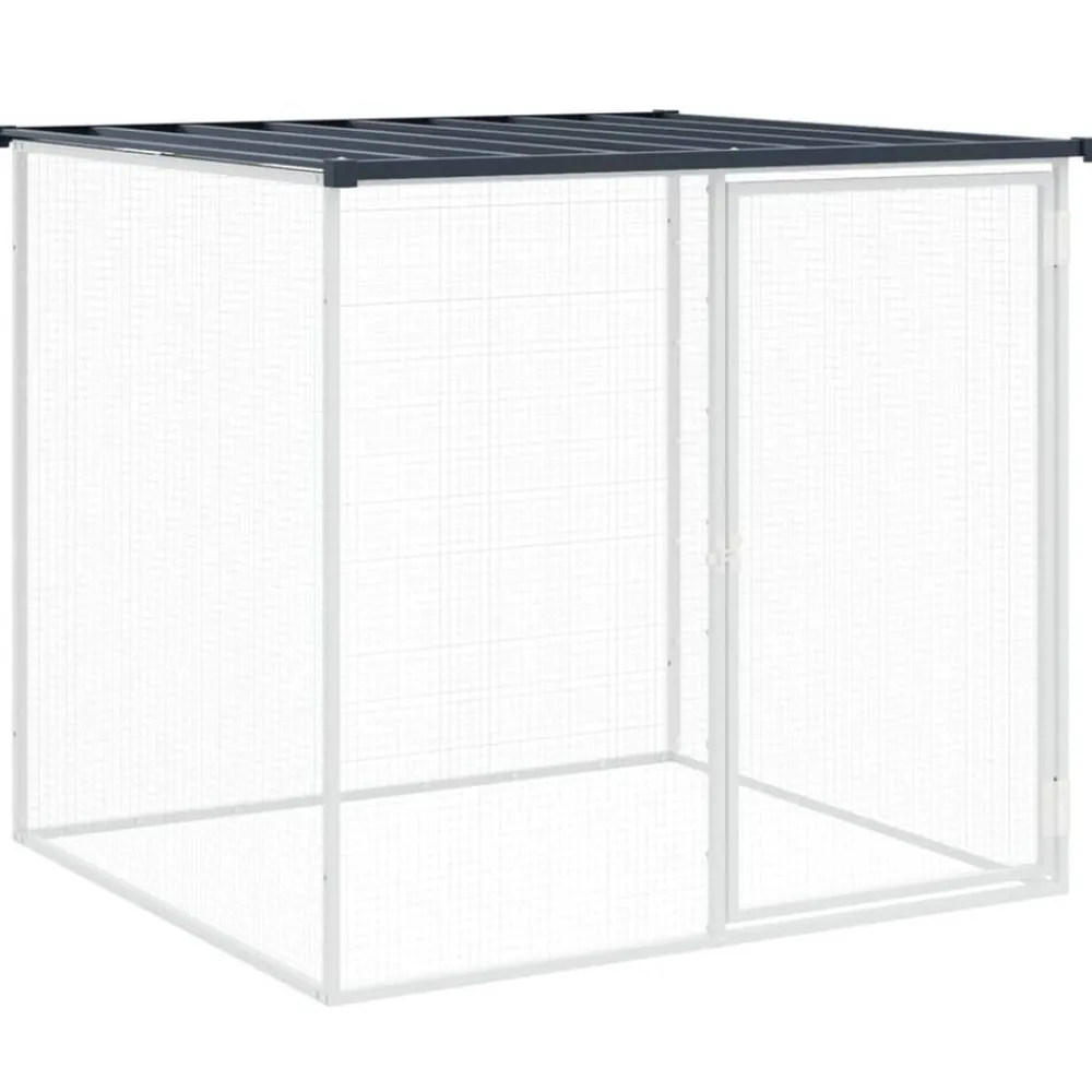 vidaXL Jaula para gallinas con techo de acero galvanizado 203x98x90 cm Antracita Hot