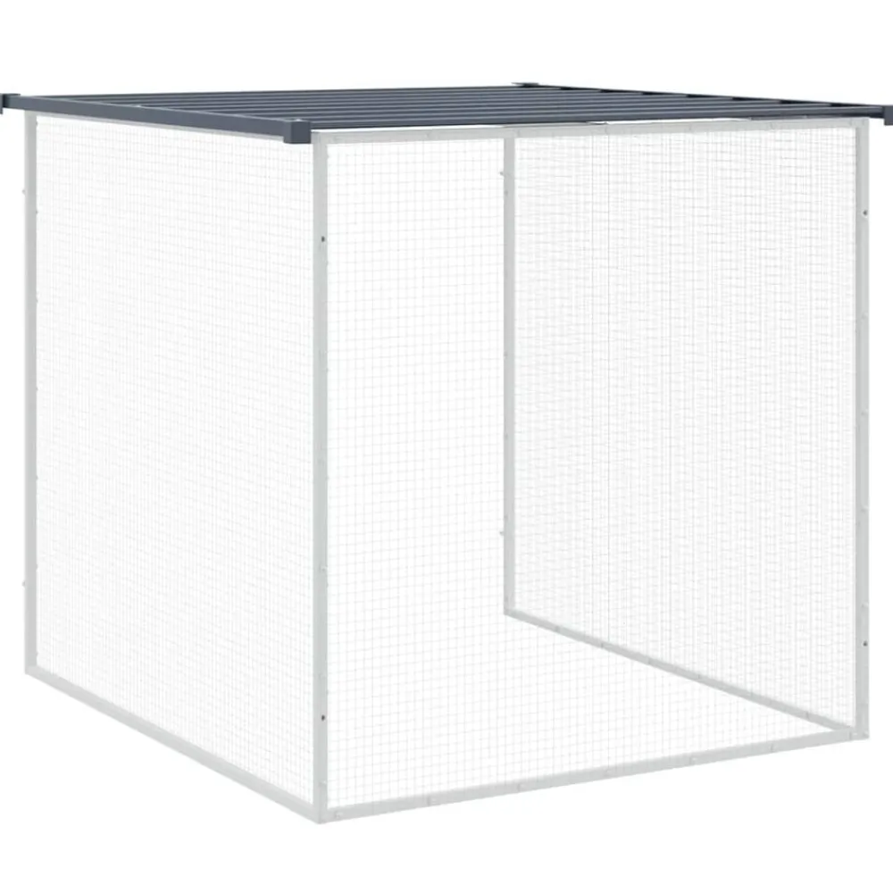 vidaXL Jaula para gallinas con techo de acero galvanizado 203x98x90 cm Antracita Hot
