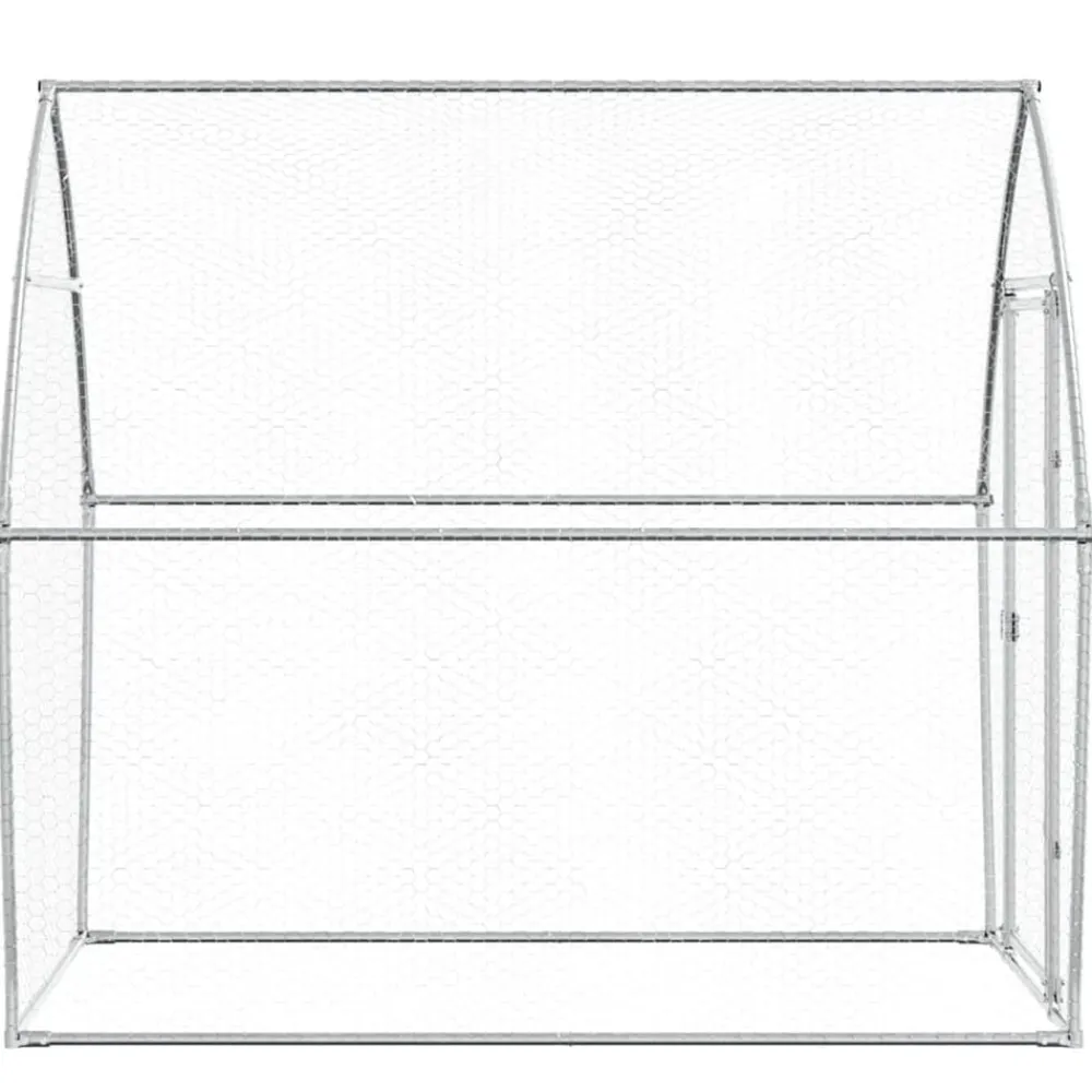 vidaXL Productos Para Mascotas-Jaula para gallinas acero galvanizado plateado 200x105x182 cm