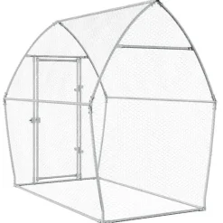 vidaXL Productos Para Mascotas-Jaula para gallinas acero galvanizado plateado 200x105x182 cm