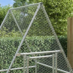 vidaXL Productos Para Mascotas-Jaula para gallinas acero galvanizado plateado 100x100x190 cm