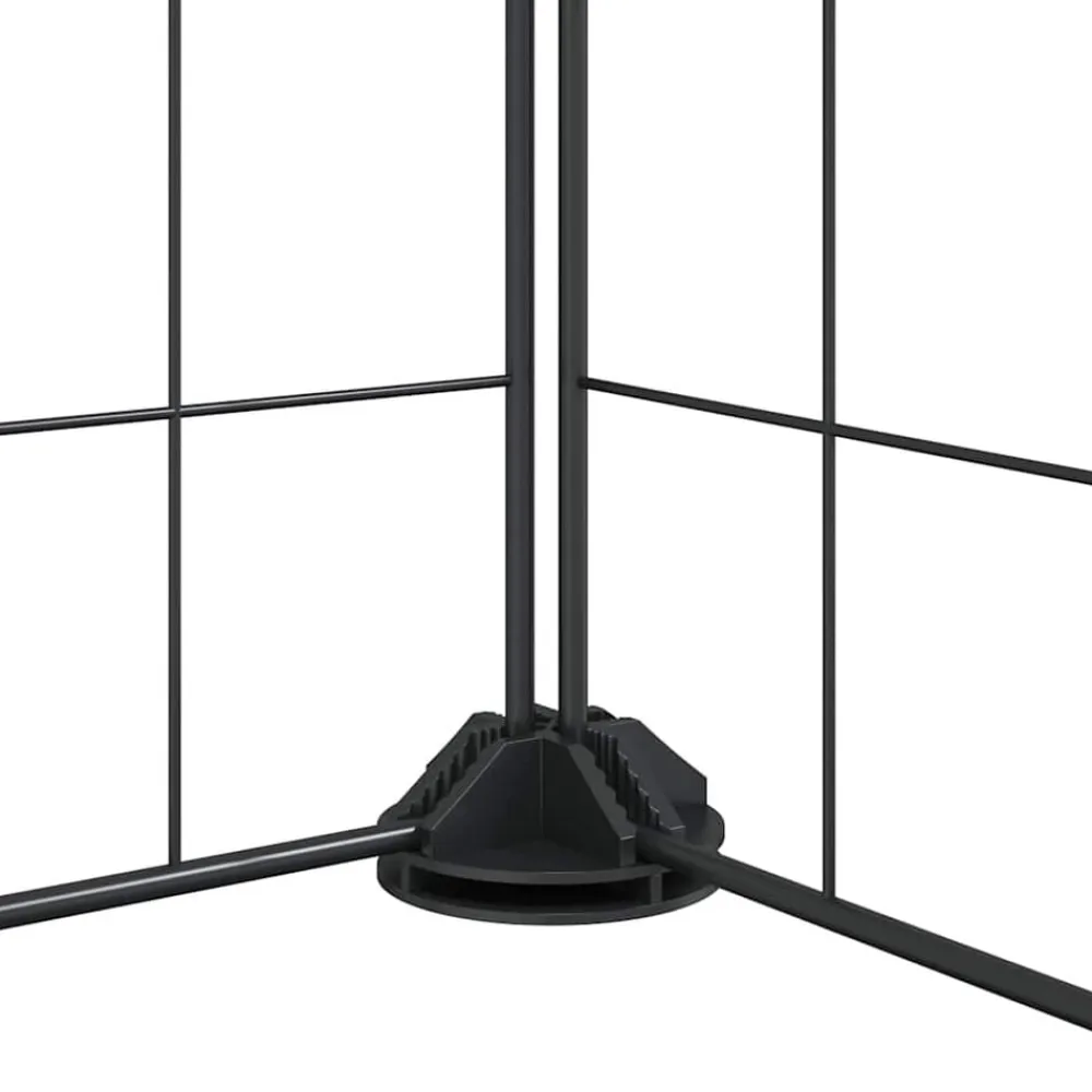 vidaXL Productos Para Mascotas-Jaula para mascotas de 8 paneles con puerta de acero, color negro, 35 x 35 cm