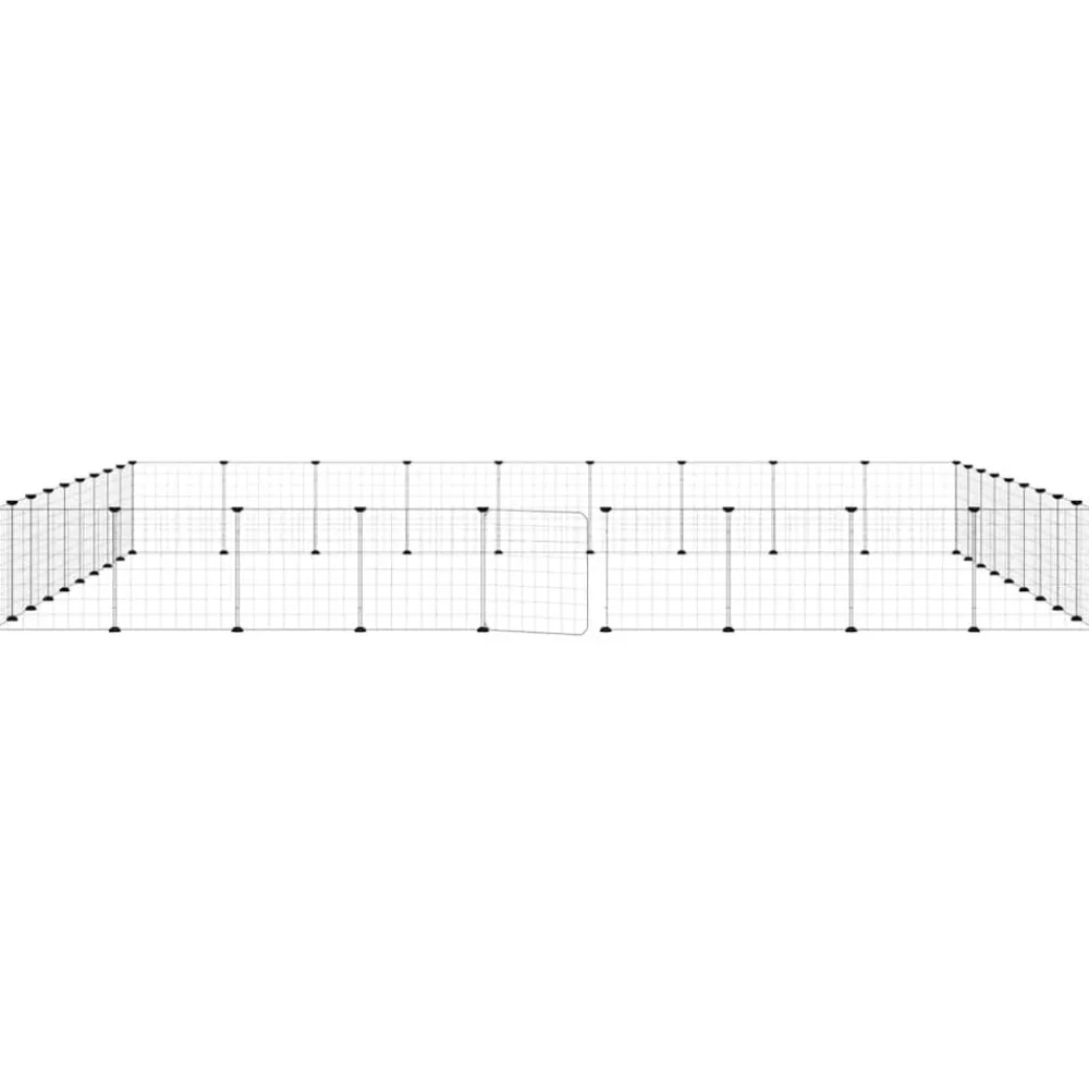 vidaXL Productos Para Mascotas-Jaula para mascotas de 36 paneles puerta acero negro 35x35 cm