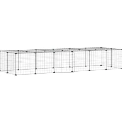 vidaXL Jaula para mascotas de 28 paneles puerta acero negro 35x35 cm Sale