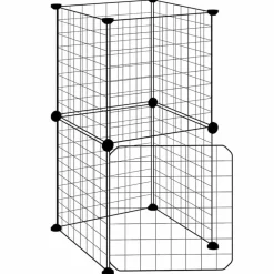 vidaXL Jaula para mascotas de 8 paneles con puerta acero negro 35x35cm Best