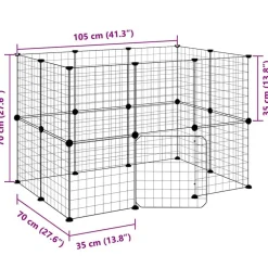 vidaXL Jaula para mascotas de 20 paneles puerta acero negro 35x35 cm Clearance
