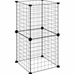 vidaXL Productos Para Mascotas-Jaula para mascotas de 8 paneles acero negro 35x35cm