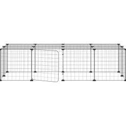vidaXL Jaula para mascotas de 20 paneles puerta acero negro 35x35 cm Discount